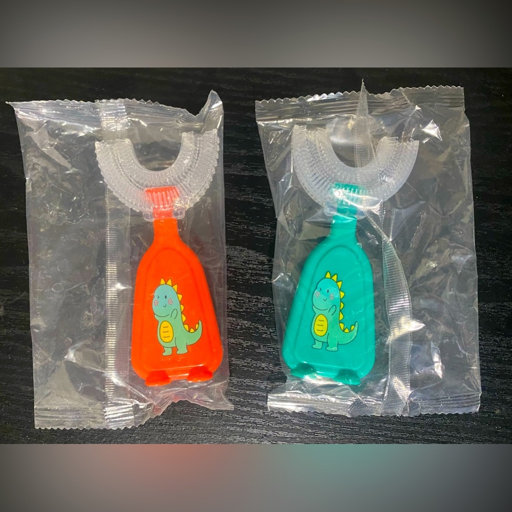 💰2/$10 Brand new never opened -2 Kids toothbrushes U shape - Dino